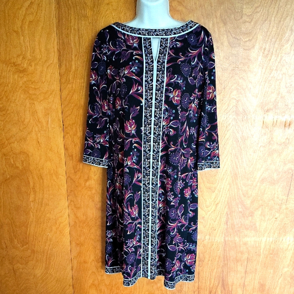 💖 Maggy London Floral Boho Shift Dress. Size 8. Like New! - Picture 5 of 14